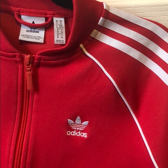 Red Adidas zip up jacket - Picture 4 of 5